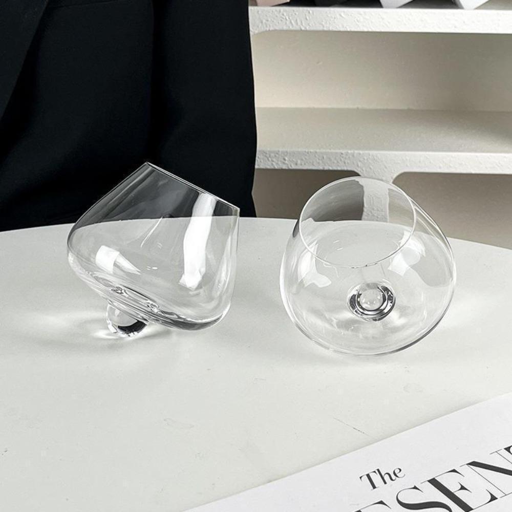 Rotating Cognac Glasses Cup Tumbler Whiskey Liquor Glasses Irregular Whiskey Wine Glass  Beer