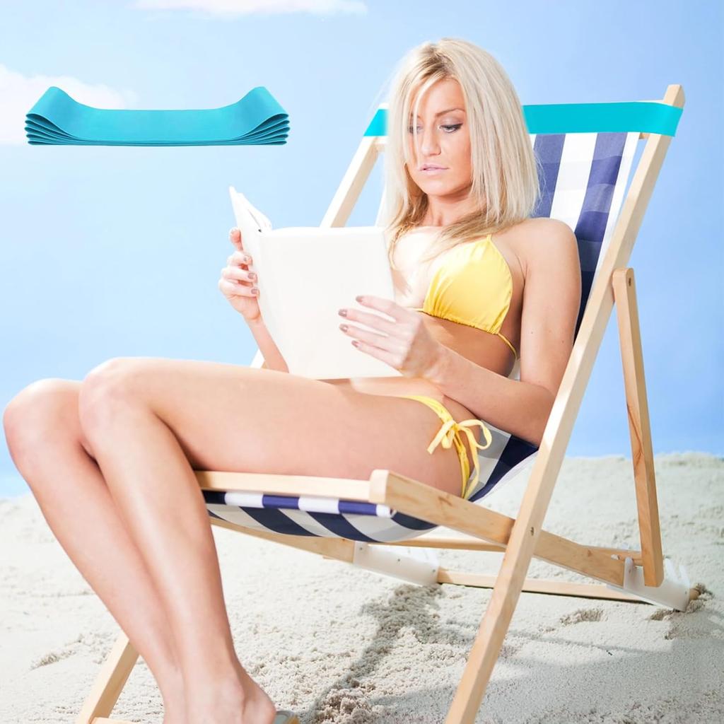 Towel Bands for Cruise Chairs,Beach Towel Bands,Towel Clips for Beach Chairs (4 Blue), Travel and Vacation Essentials.
