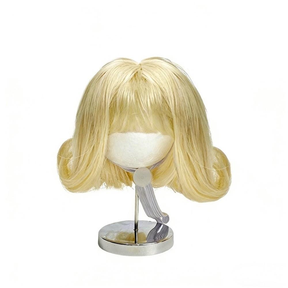 Verstellbare Passform Haustier Bob Perücke Bequem zu tragen Katze Falsches Haar Kätzchen Gewelltes Haar Party Spiel Kostüm