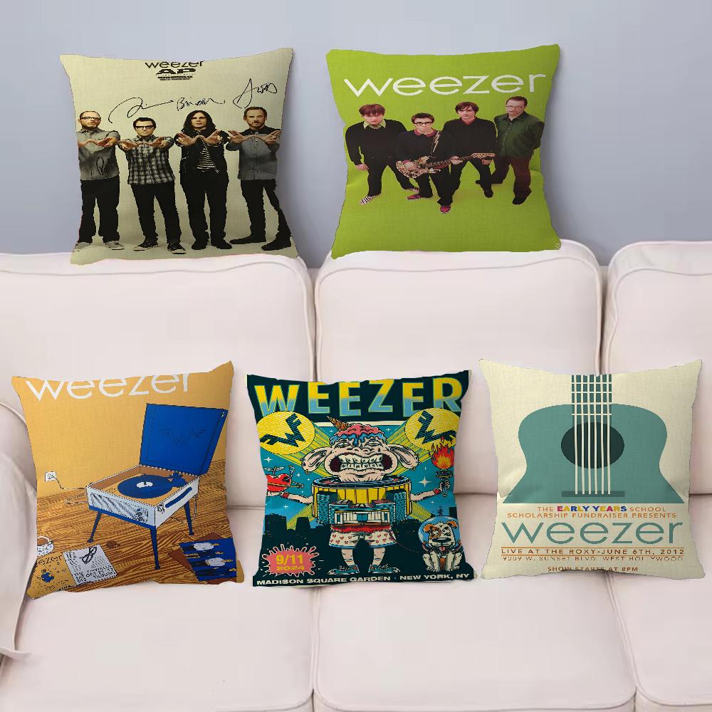Weezer Music Band Pillow Cushion Cover Pillowcase Living Room Sofa Home Decor Customized