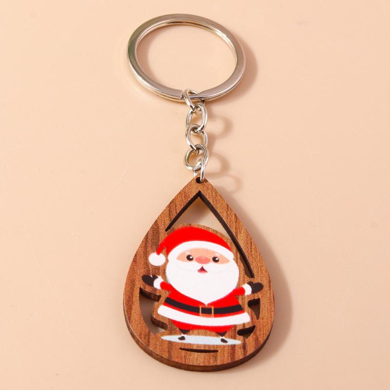 Cute Christmas Key Chain Snowman Santa Claus Key Ring Pendant for Car Key Holder Women Girls Handbag Decor DIY Jewelry Gift