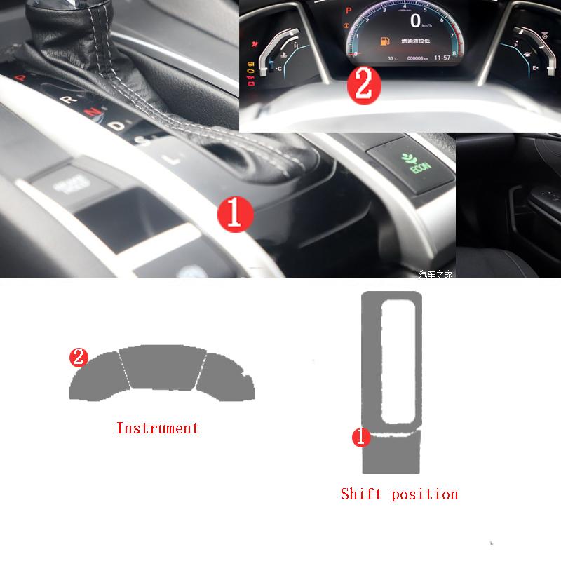 For Honda Civic Interior Center Console trucment Air Panel Steering Wheel Panel Tpu transparent Anti- Scratch Protective Film