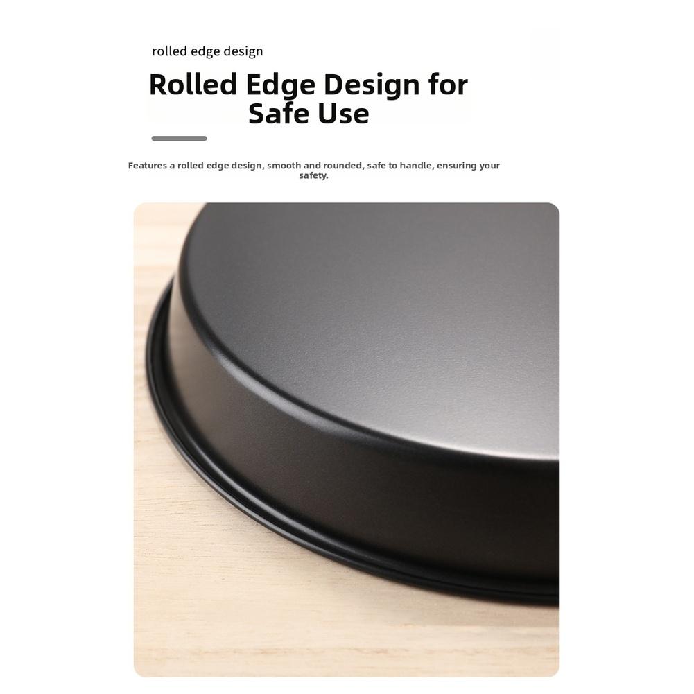 10 Inch Round Carbon Steel Pizza Pan Nonstick Coating Bakeware with Rolled Edge for Safe Handling and Even Temperature Cooking