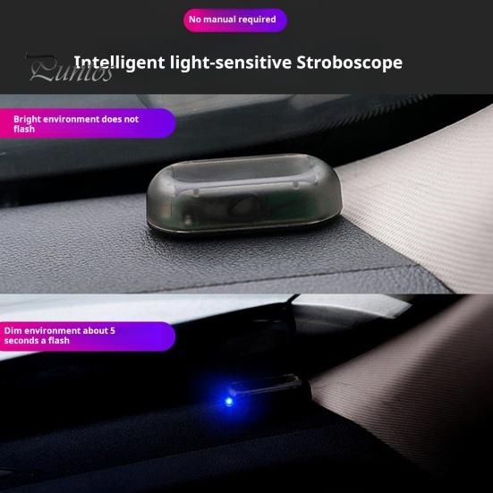 Car Solar Power Simulated Dummy Alarm Anti-Theft LED Flashing Security Light Fake Automotive Warning Lamp
