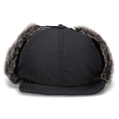 Basic Enchi Nylon Ripstop Flap Pilot Hat with Cold Weather One Size Fits for Men and Women Cap, Earmuffs, Protection, Nylon, All, Black,
