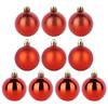 10x Bombki Choinkowe Świąteczne Nietłukące Czerwone Zestaw Bombek Choinka