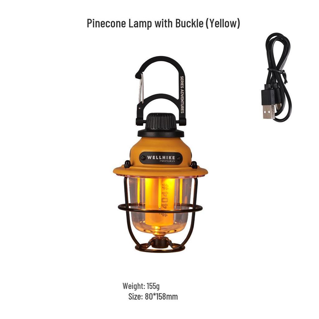 Mini Pinecone Retro Lantern: Ultra-Long Battery Life for Outdoor Camping & Handheld Ambiance Lighting