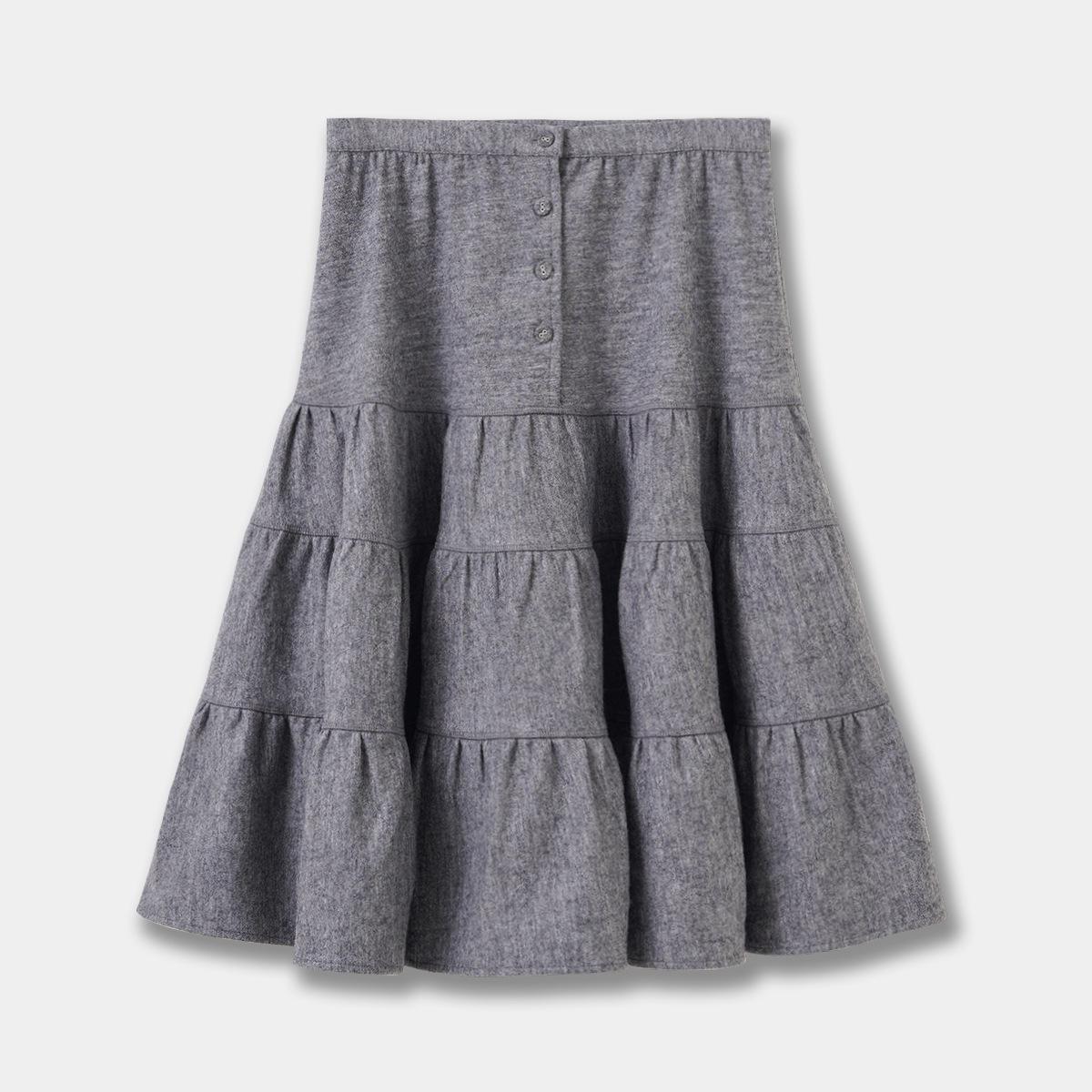 

Корейская шерстяная юбка А-силуэта с жилетом: Серая весенняя коллекция M серый