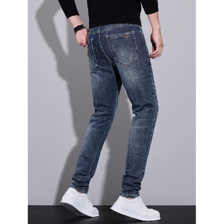 Spring And Autumn Winter New Men'S Thick Jeans Slimming Straight Stretch Business Versatile Long Pants