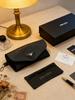 Prada Schwarzes PU-Leder Brillenetui mit Clip