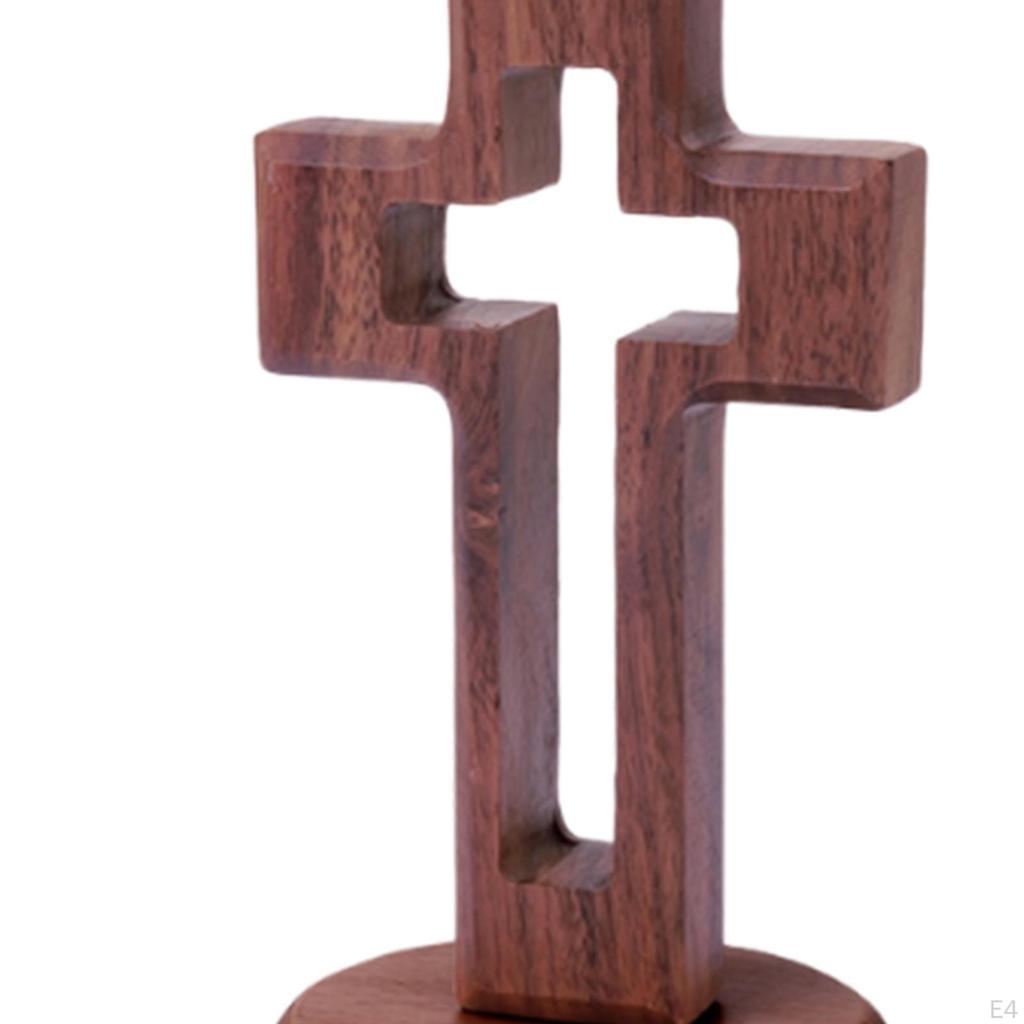 Catholic Wood Religious Favor Tabletop Cross for Shelf Prayer Decor