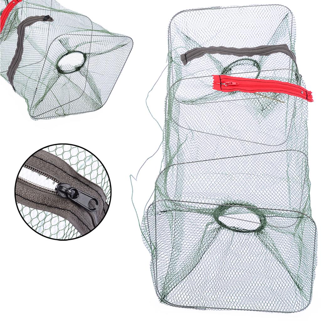 Portable Foldable Shrimp Cage Fish Trap Net Fishing Gear For Catching Shrimp Crayfish Lobster Crab