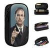 Breaking Bad Saul Goodman Pencil Case Cute Bob Odenkirk Pen Box Bags Kids Large Storage Office Zipper Pencil Pouch