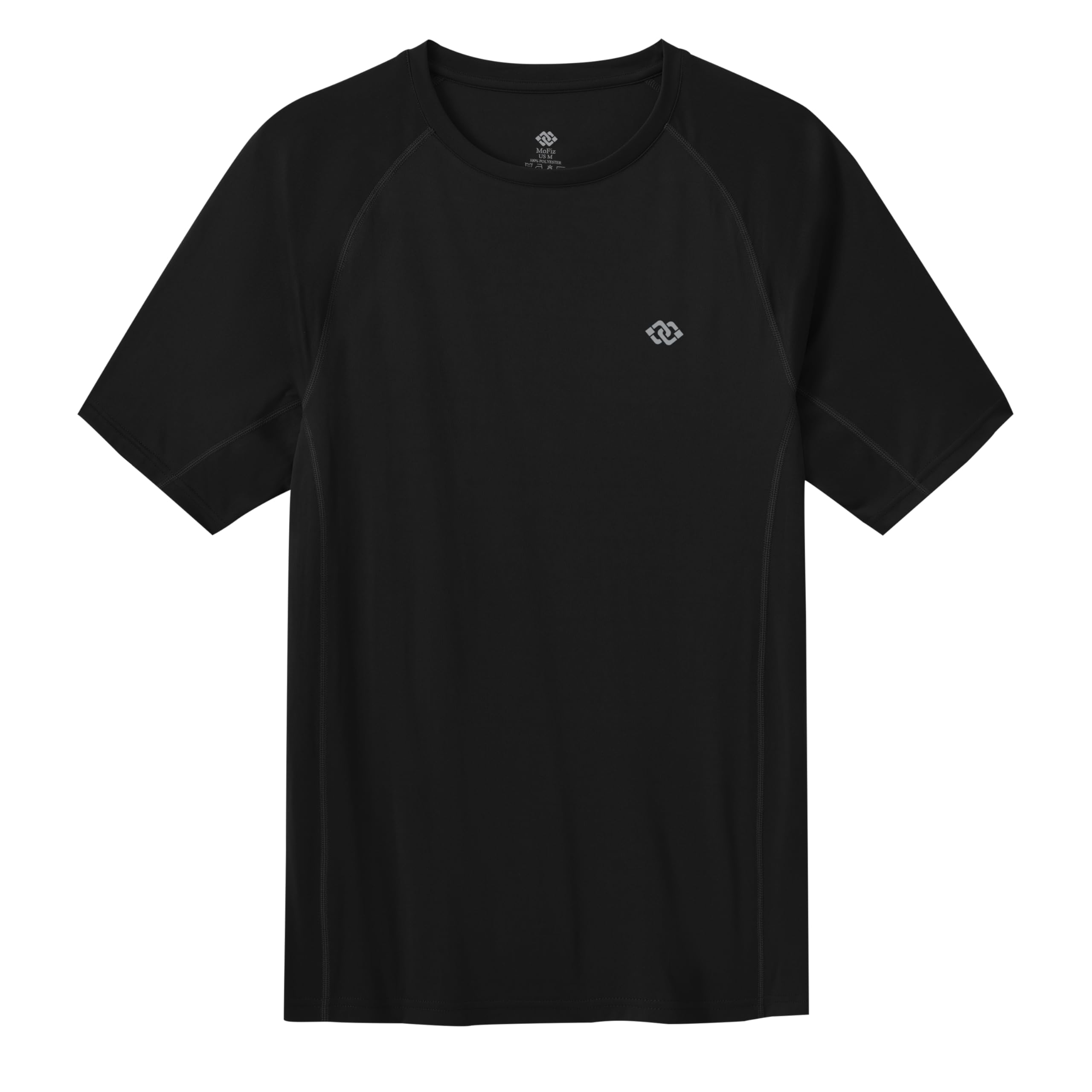 

Тренировочная футболка с коротким рукавом большого размера, защита от УФ-излучения, влагоотводящая [MoFiz], мужская футболка, одежда, толстовка, горловина, защита, впитывающая,
