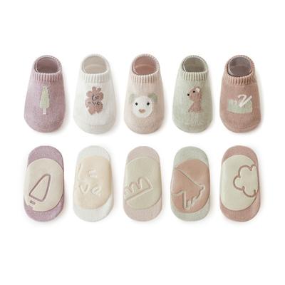 5 Paia/lotto Nuovi Calzini alla Caviglia Antiscivolo Con Grip Per Bambini Piccoli Bambini Ragazzi Ragazze Tutte le Stagioni Calzini in Cotone