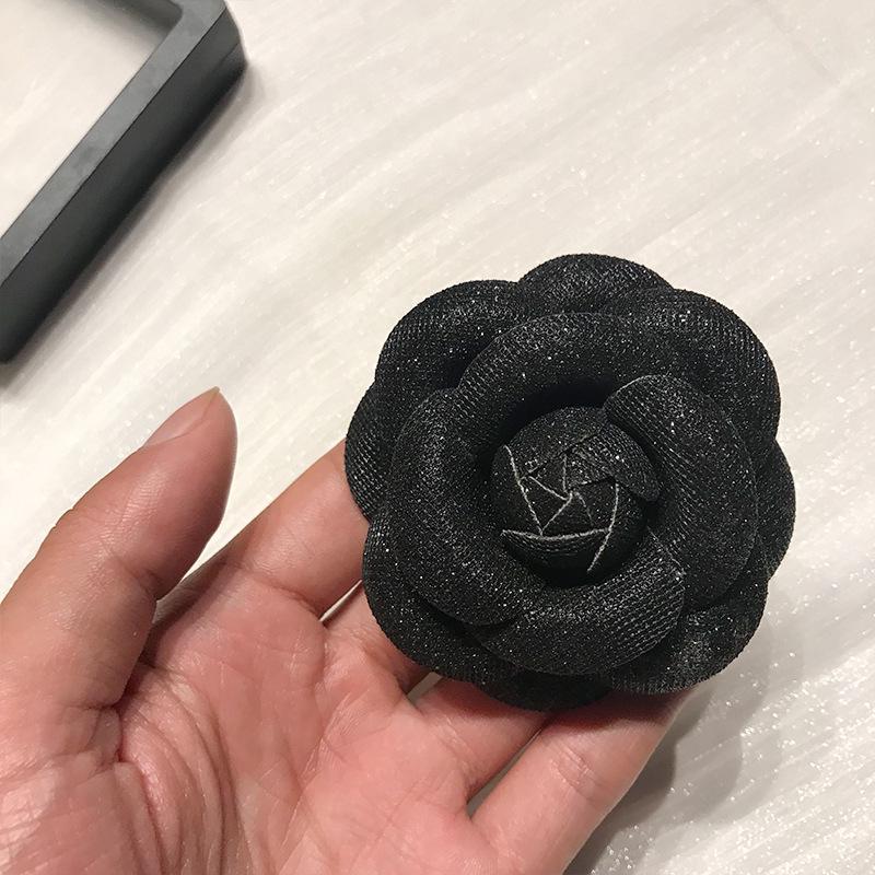 Luxury Camellia Leather Flower Brooch - Elegant Handmade 3D Corsage Pin for Women