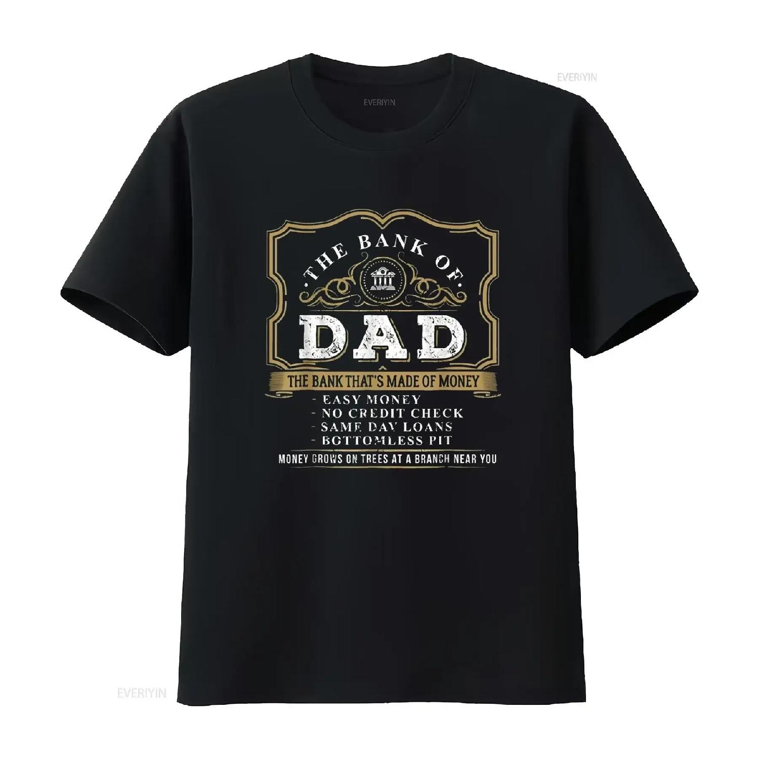 

Best Funny Fathers Day 2024 The Bank Of Dad T Shirt vintage Washed fashion Stylish Comfortable Slightly Versatile Casual homme S чёрный