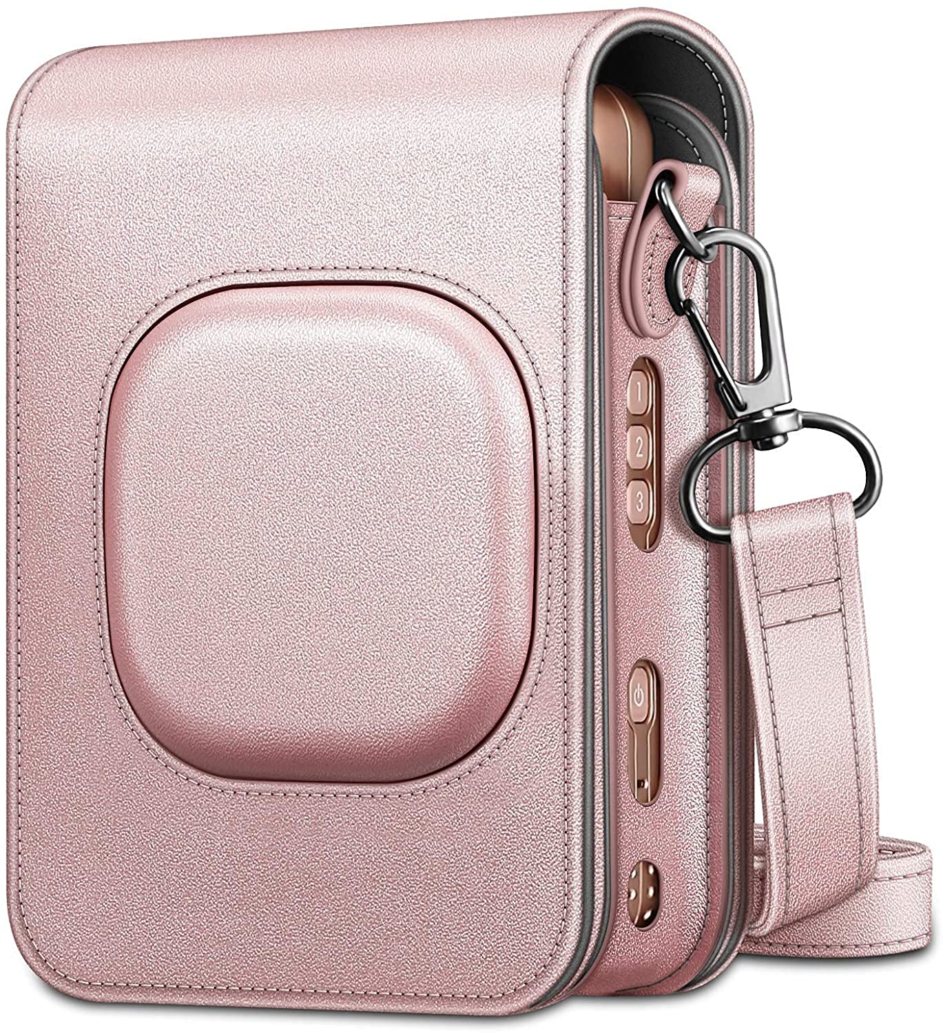 

Fintie FUJIFILM Fujifilm instax mini LiPlay Instant Camera Protective Camera Full PU Scratch Включає плече, зручний для перенесення, чохол, футляр, рожевий колір золота