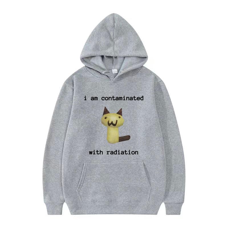 

I Am Contaminated with Radiation Funny Cat Meme Hoodie Men Women Fashion Humor Sweatshirt Male Casual Fleece Long Sleeve Hoodies 3XL