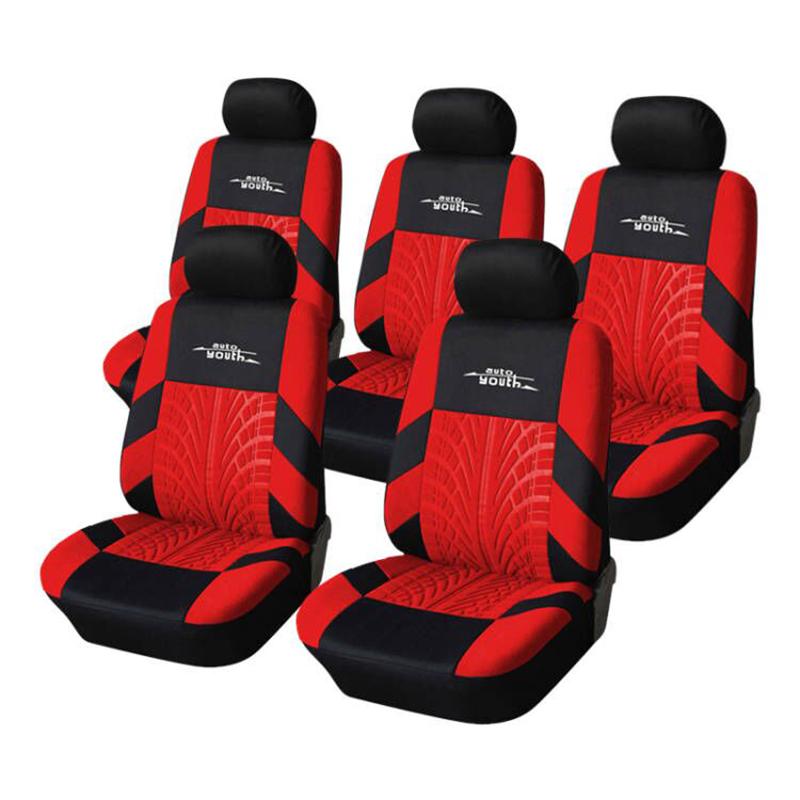 2/5pcs Car Seat Covers Set Universal Fit Most Cars Covers with Tire Track Embroidery Detail Styling Car Seat Protector