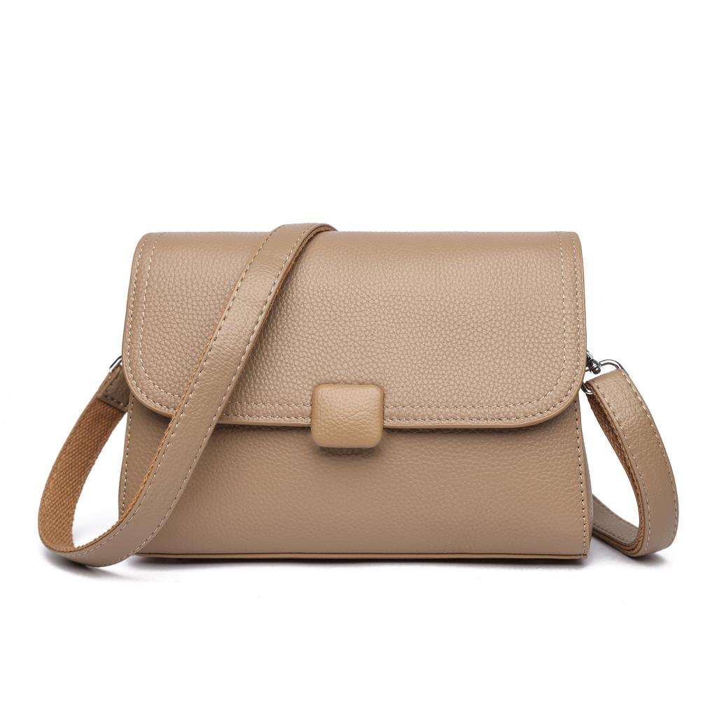 Echt Lederen Tas Veelzijdig Zacht Leer Kleine Vierkante Tas Eenvoudige en High-end Crossbody Tas Dagelijkse Pendelen Schoudertas Dames Tas