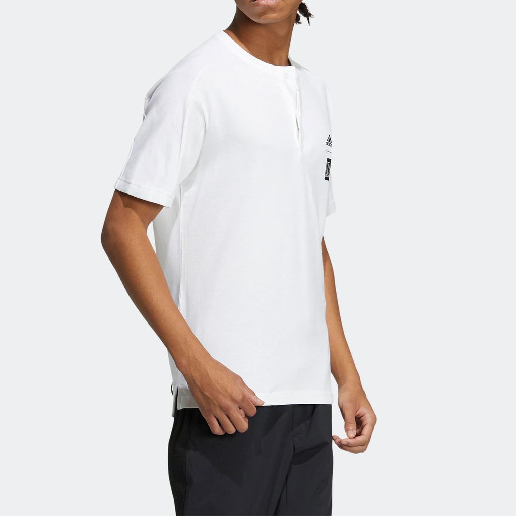 Adidas Logo Print Crew Neck T-Shirt Men Tops White HE5176