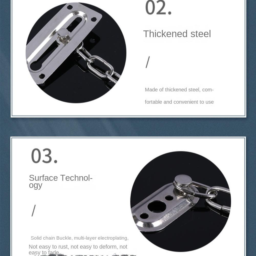 Stainless Stee Security Door Chain Home Sliding Fastener Anti Theft Lock Guard Latch