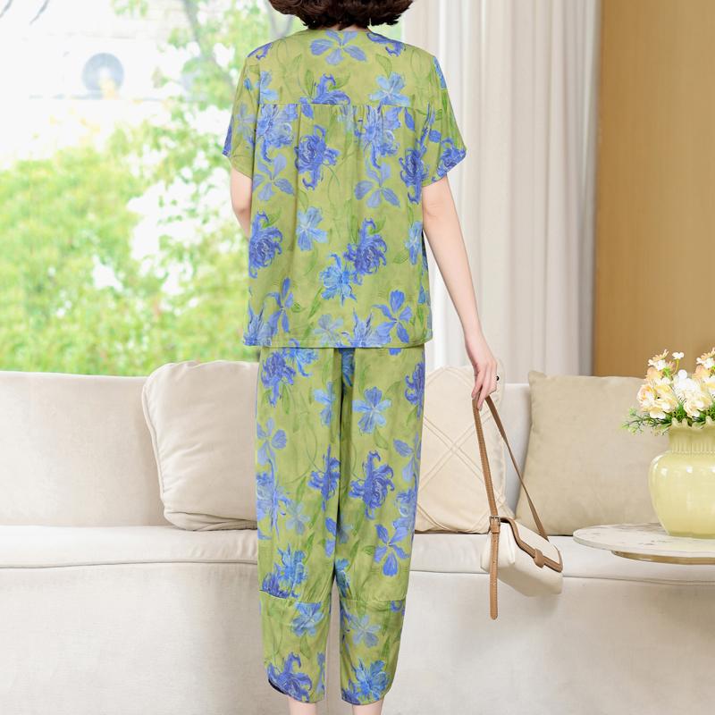 Damen Übergröße Blumendruck 2-teiliges Set – Lässiges Sommer-Outfit (XL-5XL)