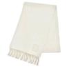 Excellent Scarf Anagram Logo Leather Patch Fringe Ivory Wool Women Used