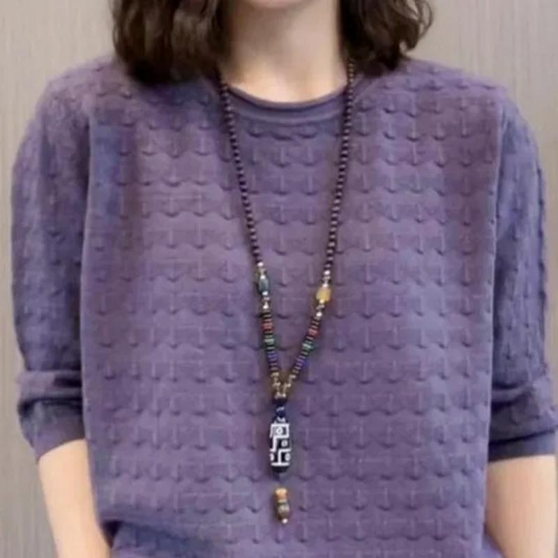 XS-6XL Plus Size Thin Knit Sweater Spring and Autumn Tops Female Mothers Autumn and Summer One-fold Lightweight Sweater Women