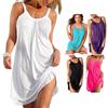Dress Halter Sleeveless Women Solid Color Outdoor Beach Clothing Simple Fashion