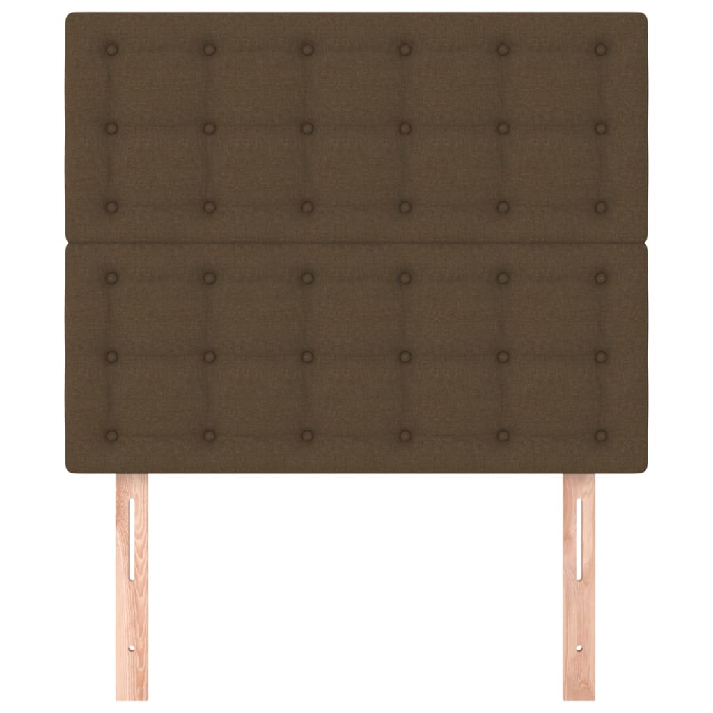 Vidaxl Bed Headboards, 2 Pcs, Dark Brown, 90X5X78/88Cm, Fabric