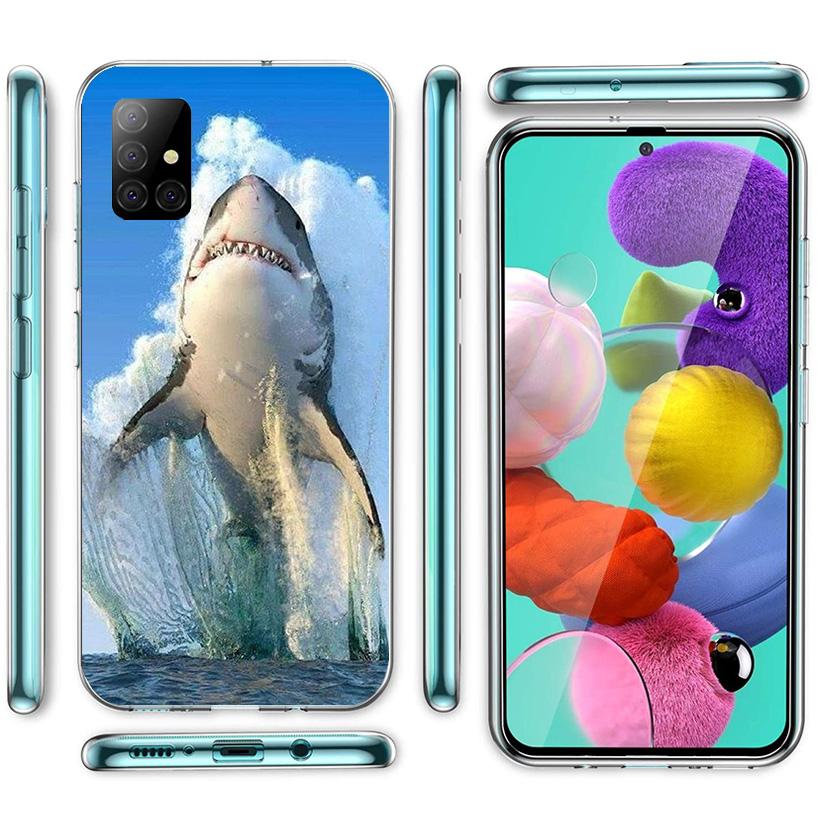 Ocean Monster Shark Swimming Phnoe Case for Samsung Galaxy A12 A22 A32 A42 A52 A51 A50S A20S A10S A41 A31 A21S A40 A30S A20E A71