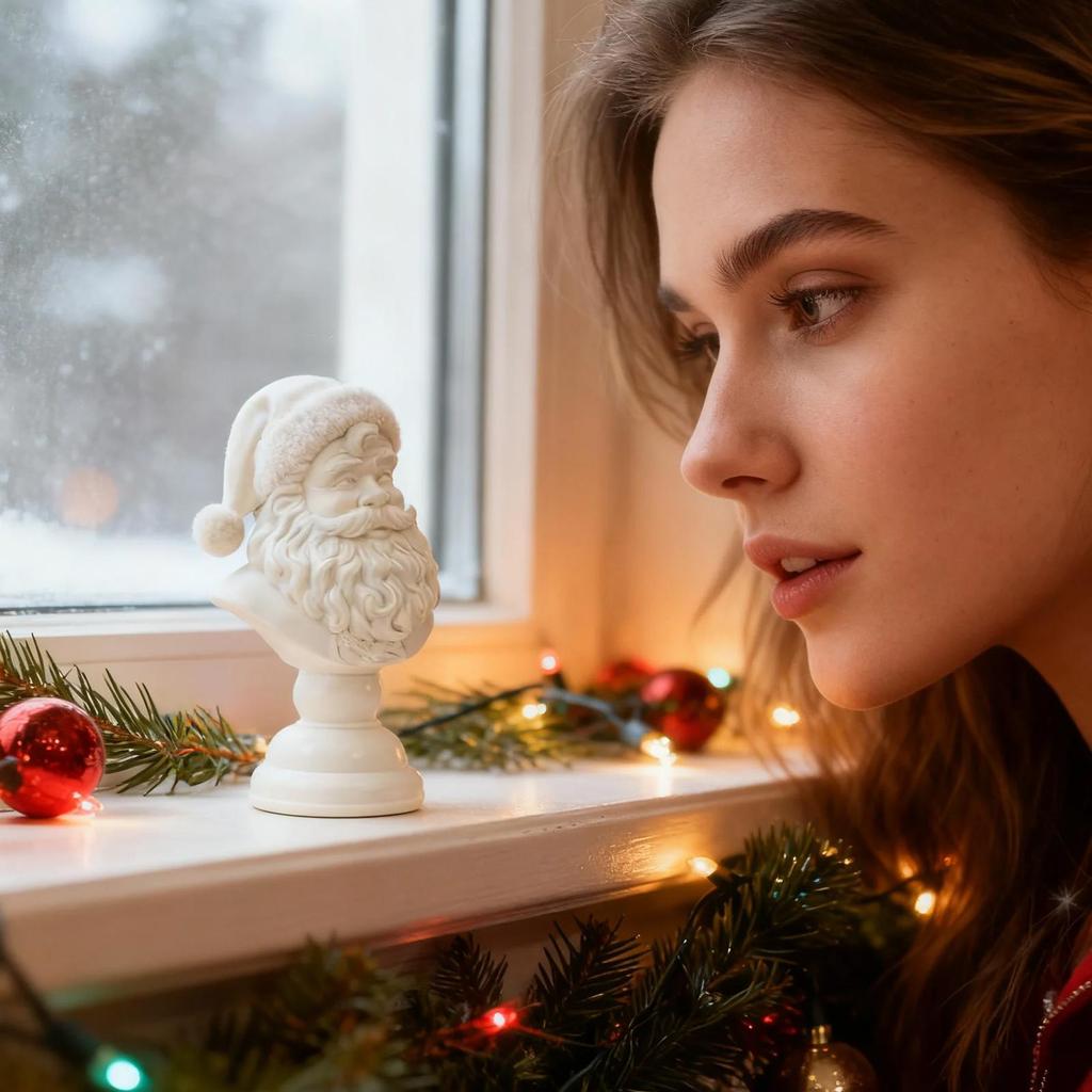 Santa Figures Decorations Resin Sculpture Collectibles Christmas Resin Statue for Dorm Living Room Bedroom Counter Party Winter