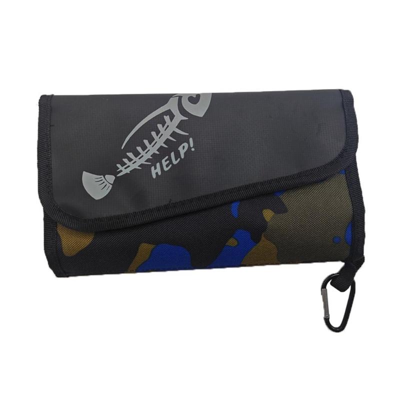 Waterproof Fishing Baits Bag Fishing Leader Tackle Wallet Bag with Carabiner Baits Wallet Case Fishing Lures Carry Bag