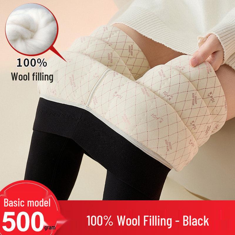 

High-Waist Quilted Cotton Pants with Plush Wool Lining, Slim Fit, Knee Pads, and Foot Binding XL