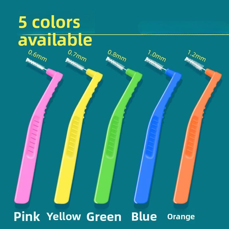 10Pcs Interdental Brush L-shaped Oral Interdental Brush Gap Brush Teeth Cleaning Brush