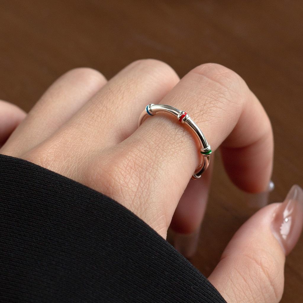 Xiaomi BF CLUB Silver Color Rings for Women Simple Geometric Handmade Irregular Retro Ring Gold Zircon Round Allergy For Birthday Gift