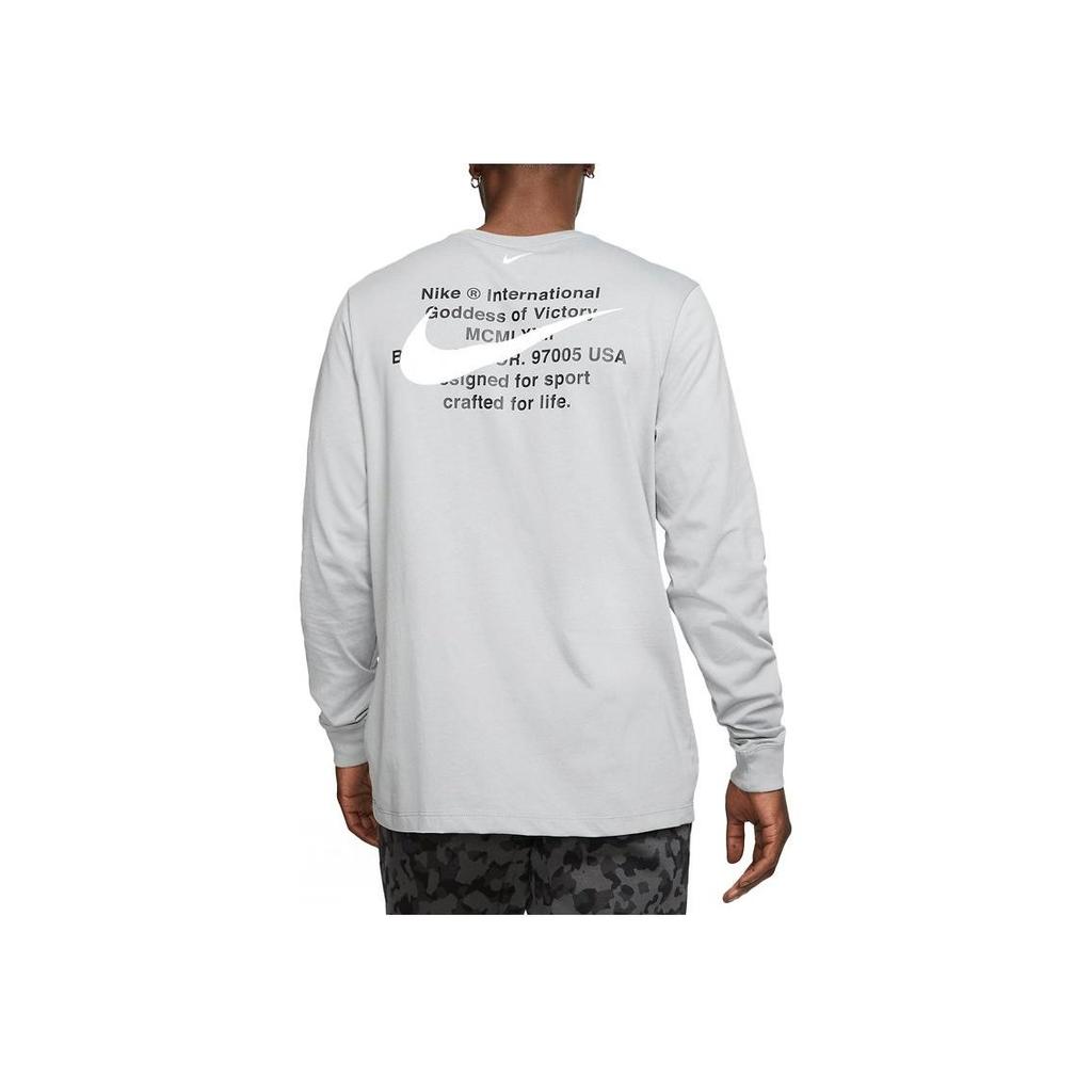 Nike Sportswear Swoosh Long Sleeve T-Shirt US Edition Men Tops Gray CK2259-073