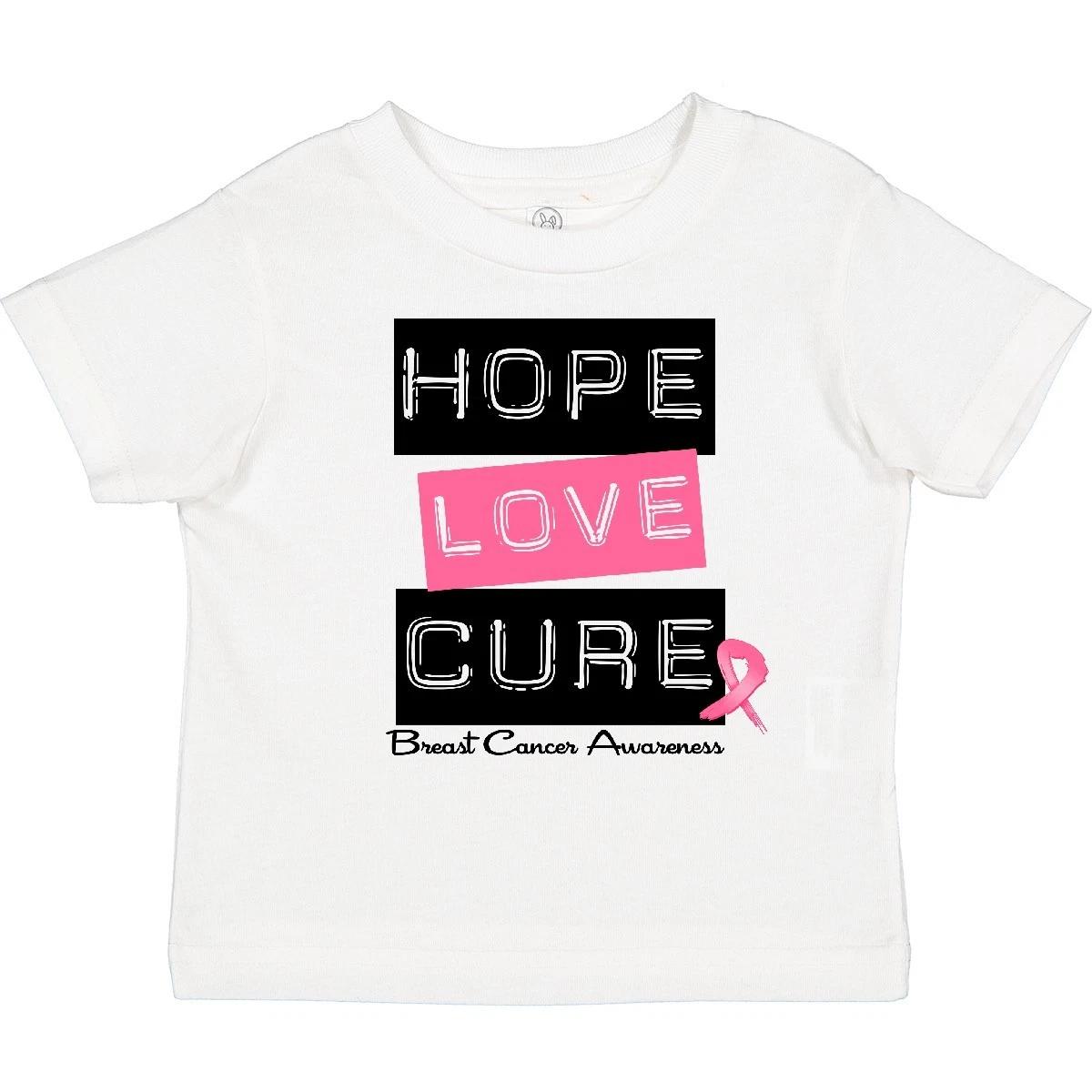 Inktastic Breast Hope Love Cure Toddler T-Shirt - HDD Cancer Awareness Shirts 130