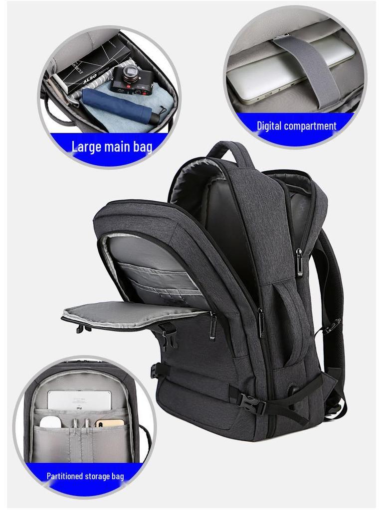 Expandable Waterproof Multi-Function Laptop Backpack for Commuting and Business