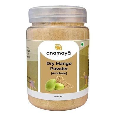Amchur-Pulver 100 g von Anamaya | Amchoor-Pulver | Getrocknete Mango | Aamchoor | Natürlich sonnengetrocknete Mangos | Abgefüllt in einem wiederverwendbaren Glas