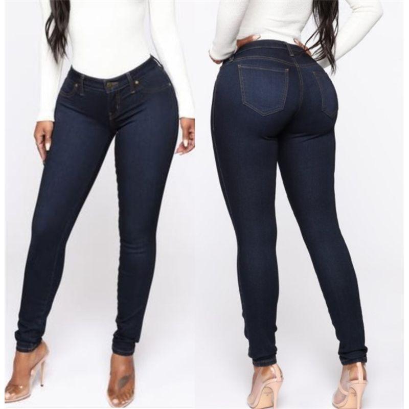 

Jeans Fashion Slim Fit Super Stretch Jeans BLUE BLACK S