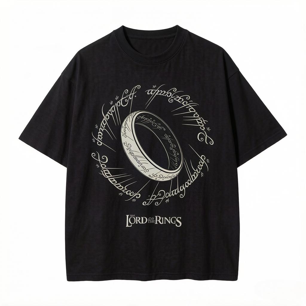 

2026 Summer Unisexs Women Lord of The Rings Journey Letter Printed Round Neck Tshirt Cotton Casual Outdoor Short Sleeve S