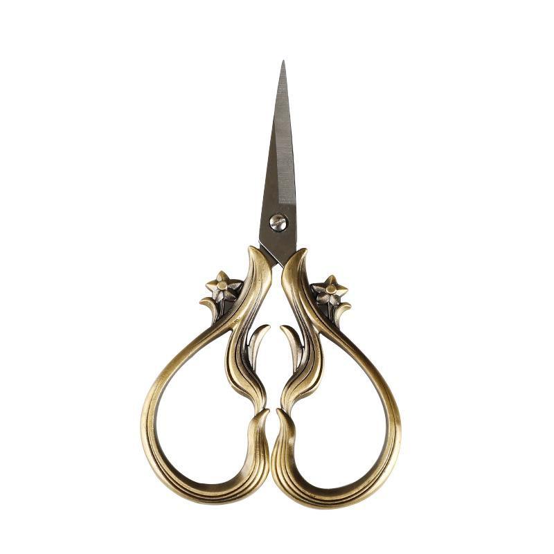 Antique Hand Sewing Cross Stitch Embroidery Scissors Stainless Steel Small Sharp Household Thread Head Craft Paper Cut Scissors