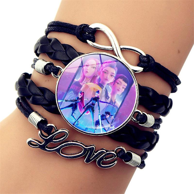 Anime Kpop Demon Hunters Cosplay Prop Rumi Mira Zoey Pulsera Trenzada Figura Pareja Pulseras Joyas Regalos Para Ni Os As Entertaining Safe