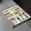 Expandable Drawer Organizers for Kitchen Utensils Adjustable Tray with Multiple Compartments for Spoons Forks and Knives