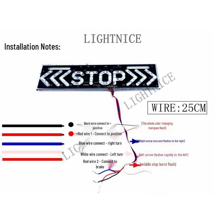 Motorcycle LED Tail & Turn Signal Brake Light Arrow Warning