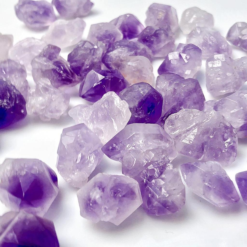 Large Grain Natural Raw Amethyst Beads for DIY Jewelry - Purple Perforated Stones