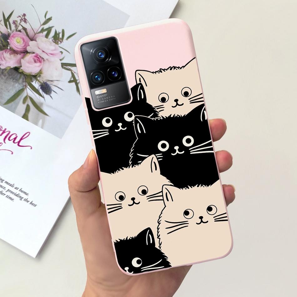 For Vivo V21e Case Vivo V21E 4G V 21E V2061 Lovely Cartoon Candy Color Soft Silicone TPU Phone Back Cover